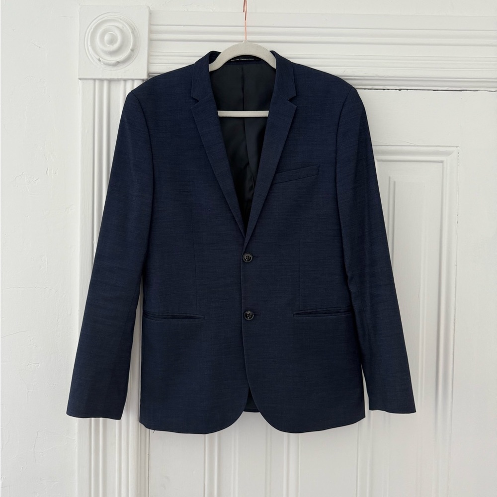🦊 H&M Blue Sport Coat with Notched Lapels